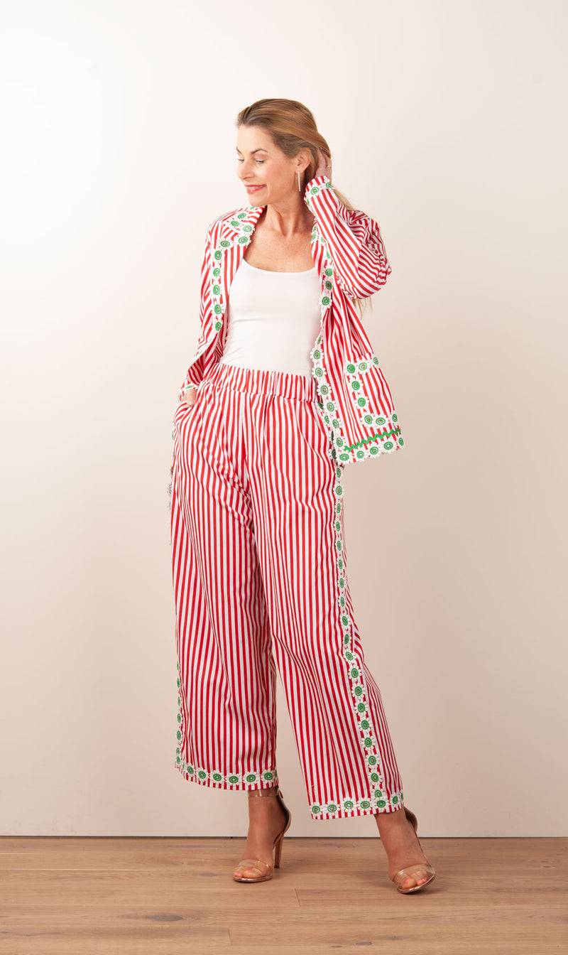 Flora Sardalou Anzug Weiß | Rot Fabrik Onlineshop