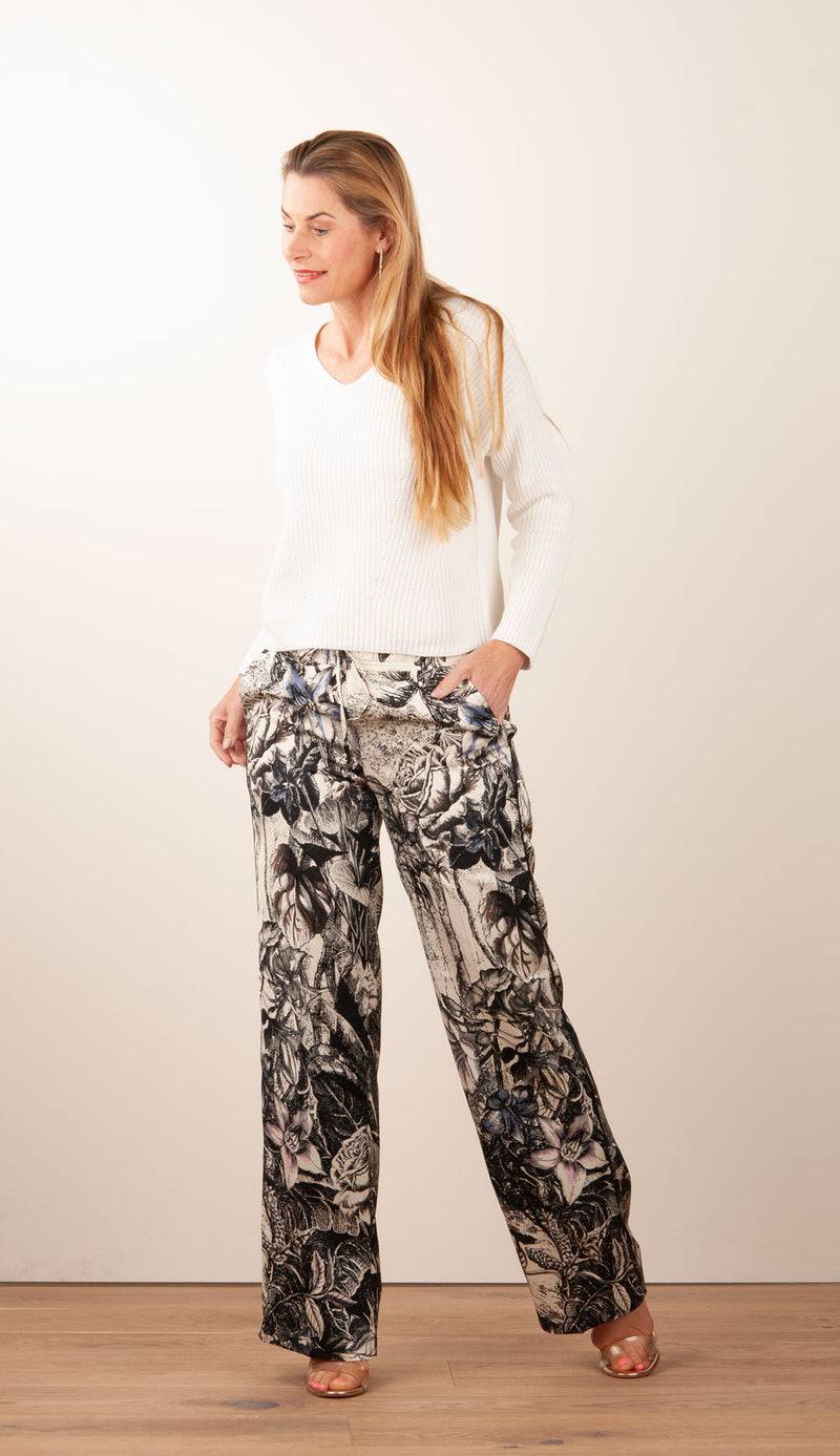 Cambio Hose „Avril“ Creme | Schwarz | Multicolor Großer Ausverkauf