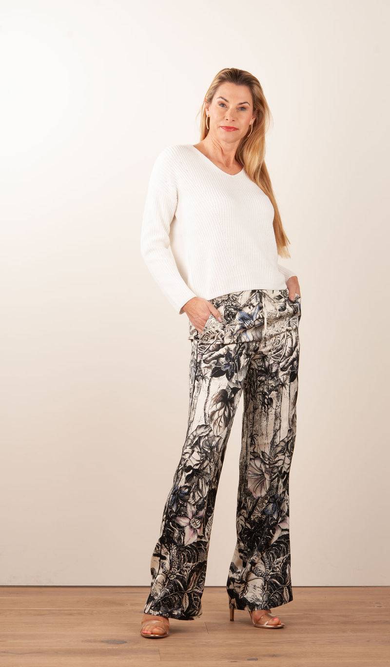 Cambio Hose „Avril“ Creme | Schwarz | Multicolor Großer Ausverkauf