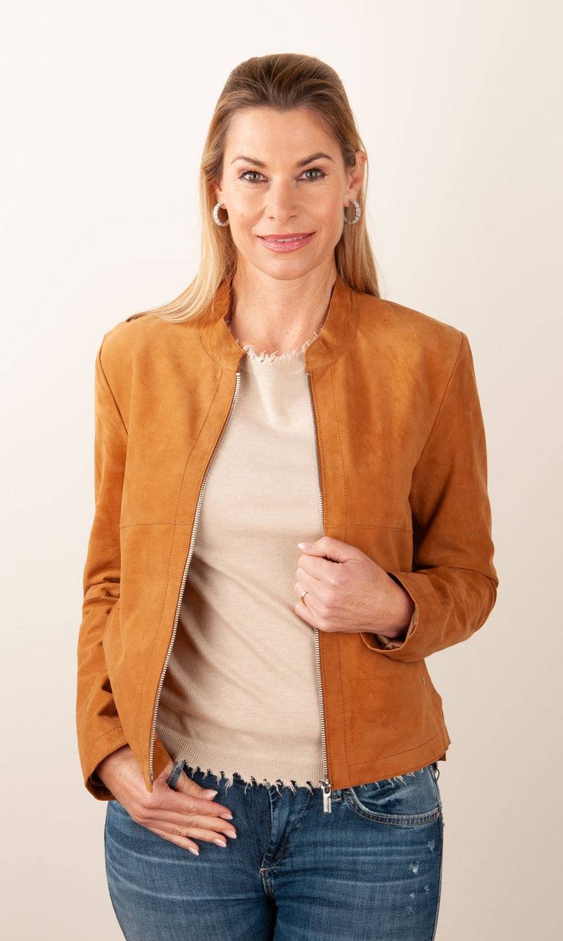 Milestone Lederjacke „Rena“ Cognac