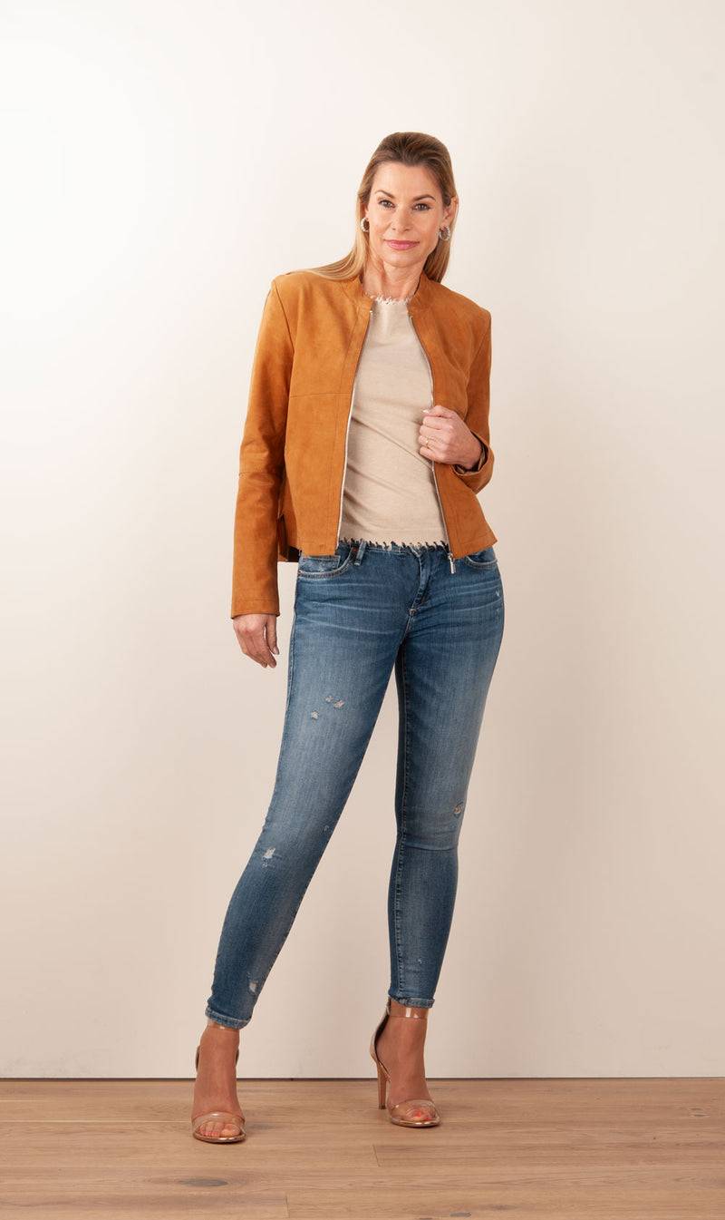 Milestone Lederjacke „Rena“ Cognac Saisonale Angebote