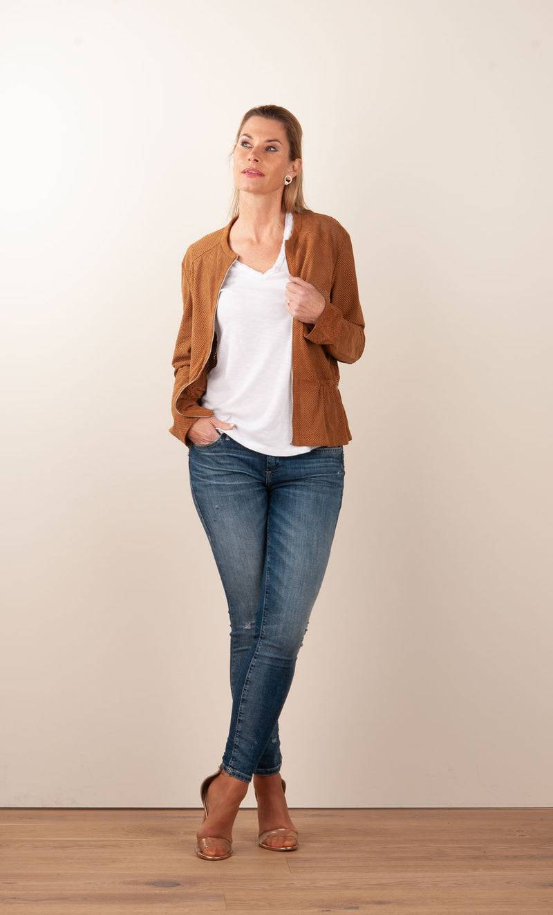 Milestone Lederjacke „Amora“ Cognac Riesige Ersparnisse