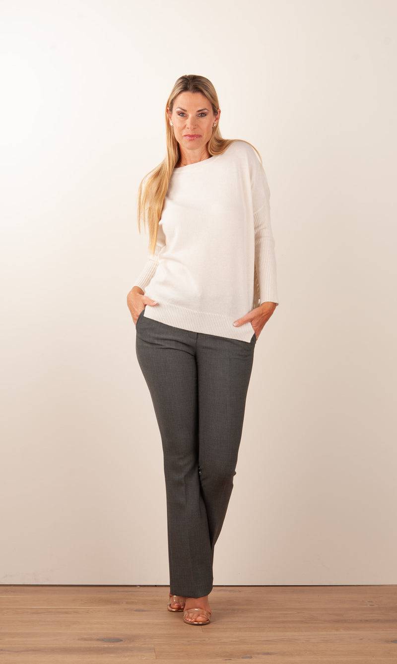 Seductive Hose „Caro“ Melange Grau Großer Ausverkauf