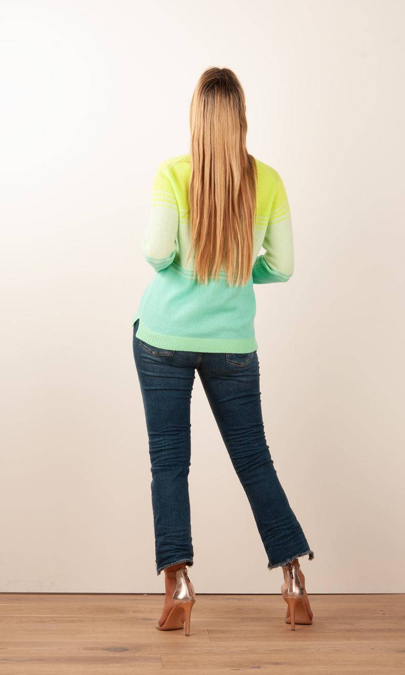 Kitted in Cashmere Kaschmir Pullover Grün Jubiläumsangebot