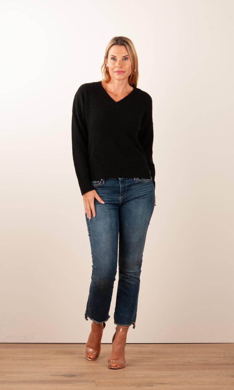 Kitted in Cashmere Kaschmir Pullover Schwarz Lagerräumung
