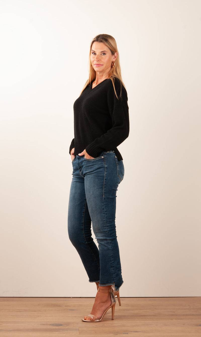Kitted in Cashmere Kaschmir Pullover Schwarz Lagerräumung
