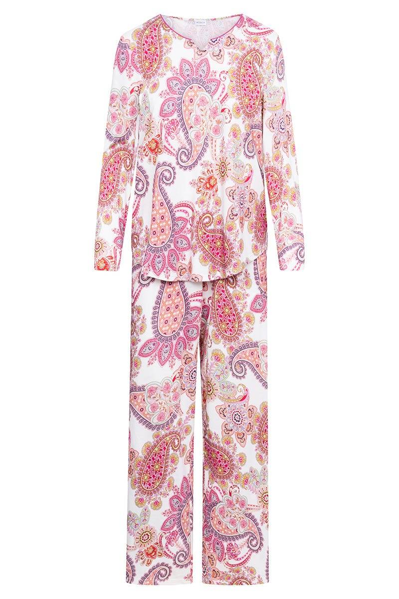 Rösch Pyjama im Paisley-Druck Beerenfarben Baumwolle/Modal Vatertagsangebot