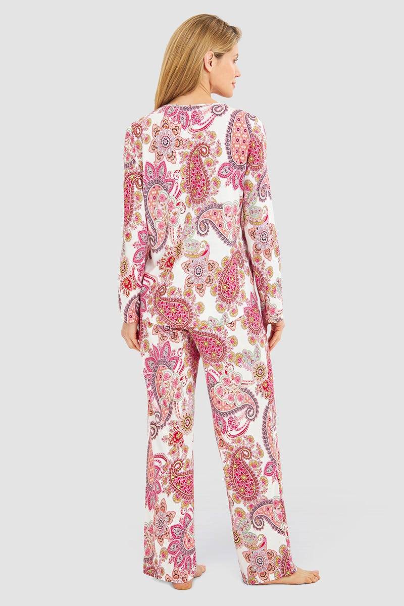 Rösch Pyjama im Paisley-Druck Beerenfarben Baumwolle/Modal Vatertagsangebot