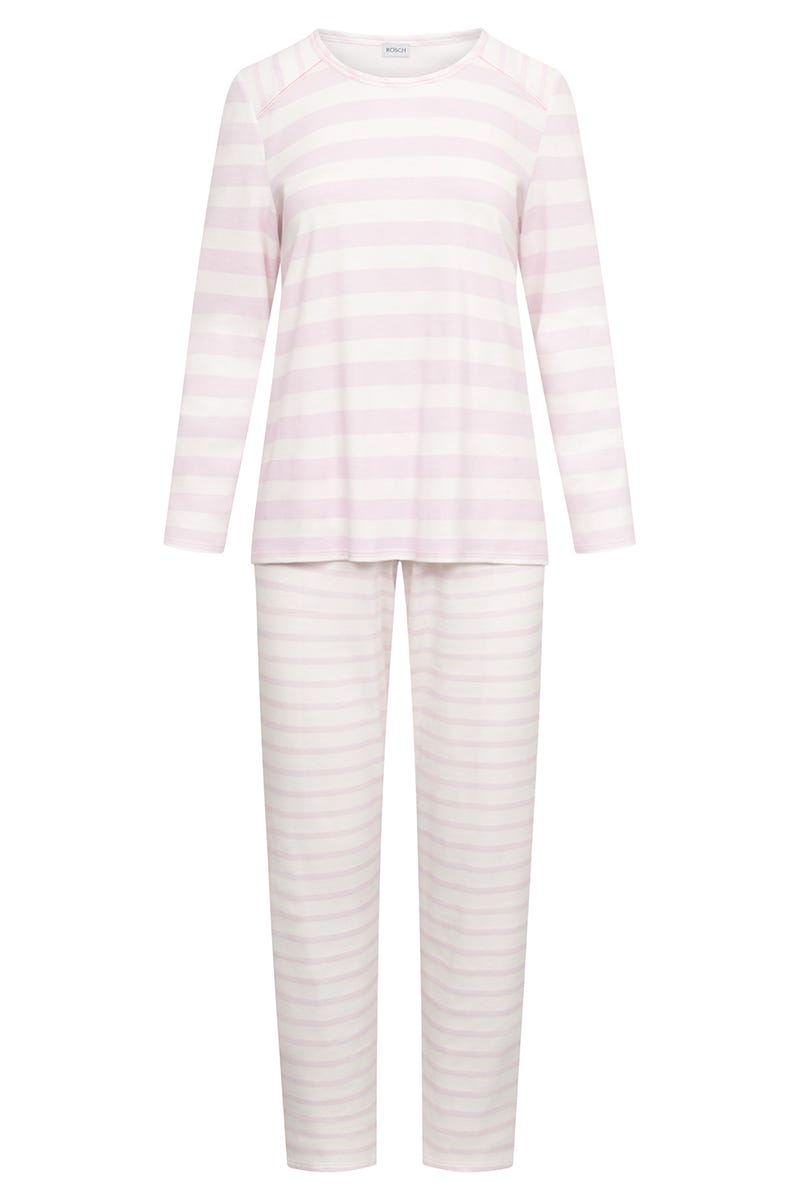 Rösch Pyjama im Ringeldruck Rosa 100% Baumwolle Exklusive Angebote