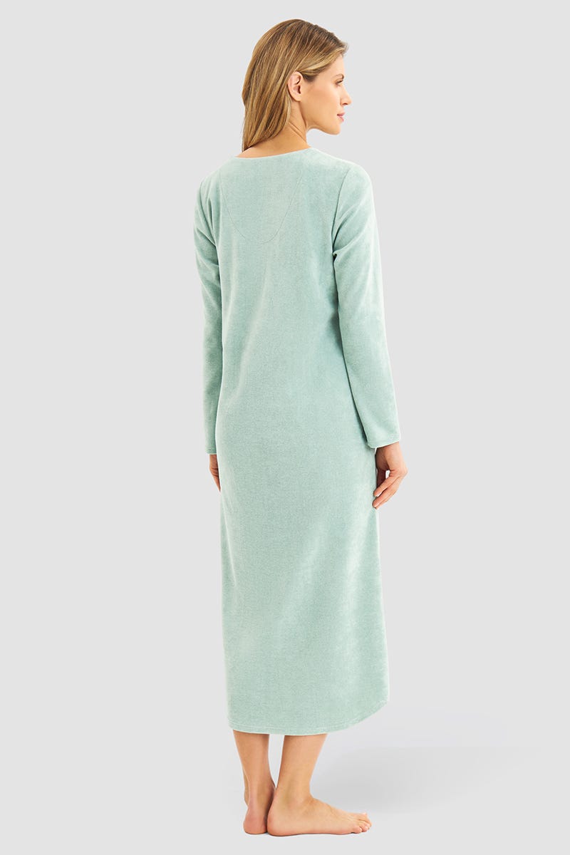 Rösch Hauskleid aus Frottee in Mintgrün Maxilänge Baumwolle/Polyester Neuheiten