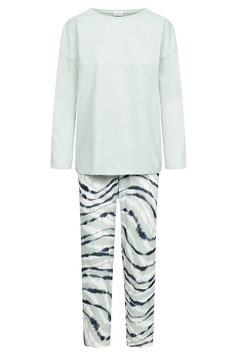 Rösch Pyjama mit Batikdruck Mintgrün 100% Baumwolle Kauf eins, bekomm eins gratis