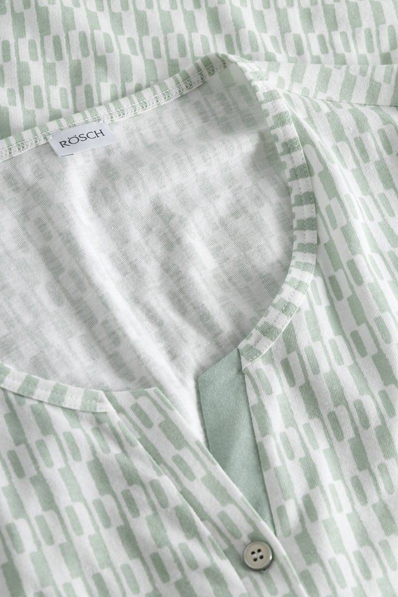 Rösch Pyjama im minimalistischen Grafikdruck Mintgrün 100% Baumwolle Sonderangebote