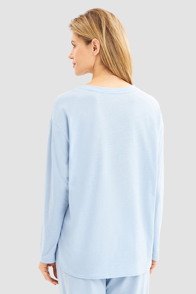 Rösch Shirt Langarm mit Schriftzug Baumwolle/Modal Begrenzte Freigabe