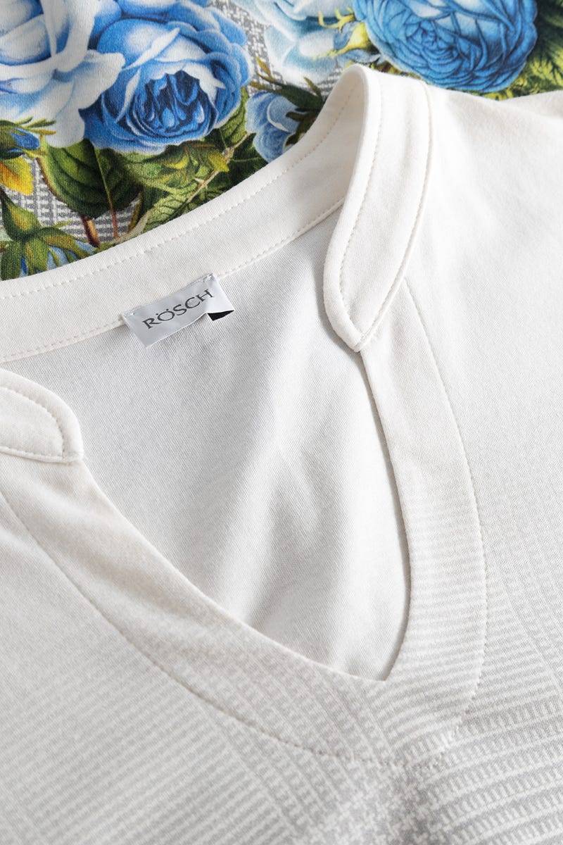 Rösch Pyjama im Karo-Druck mit Blumen 100% Baumwolle Sonderangebot der Fabrik