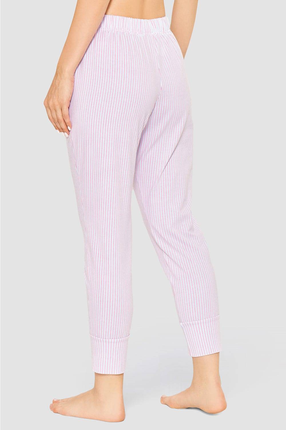Rösch 7/8-Hose im Streifendruck Rosa-Blau Baumwolle/Elasthan Super Rabatt