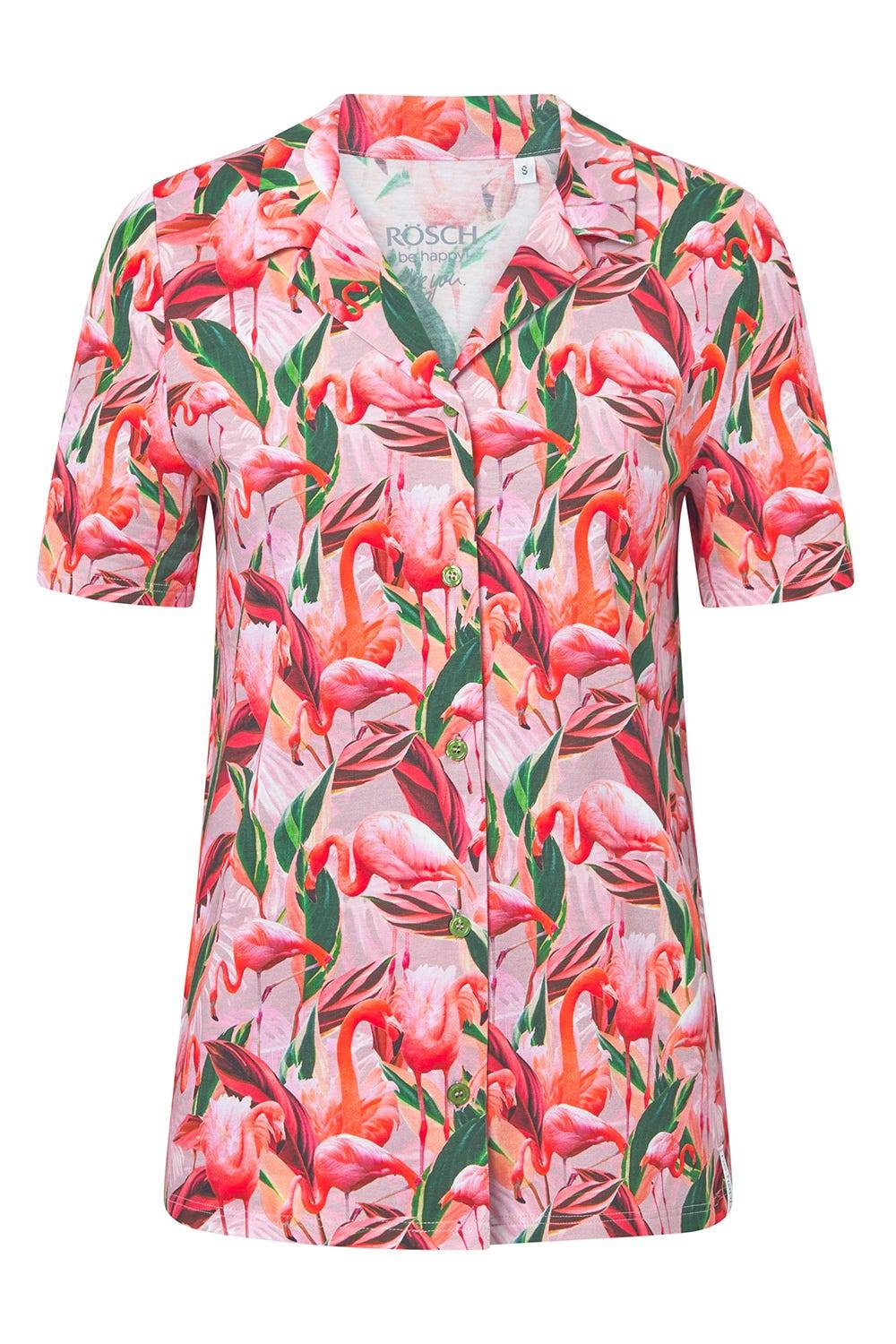 Rösch Pyjamashirt im Flamingo-Druck Baumwolle/Elasthan zollfrei