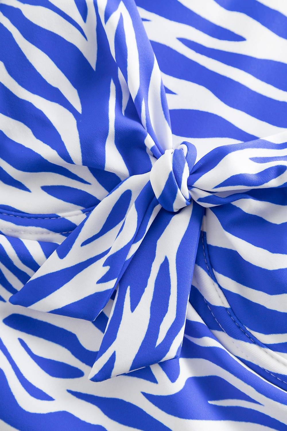 Rösch Badeanzug im modernen Zebradruck Blau-Weiß Rabatt