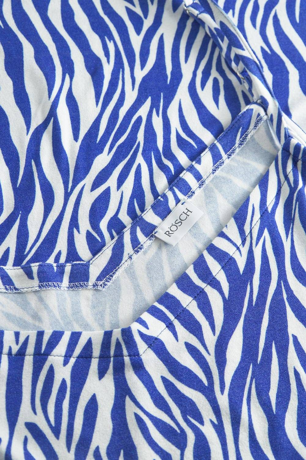 Rösch Strandkleid im modernen Zebradruck Blau-Weiß Spaghetti-Träger Viskose/Elasthan Günstig kaufen