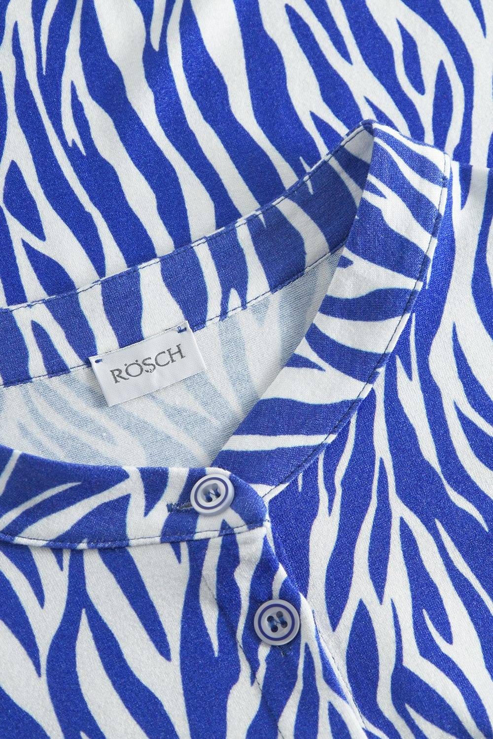 Rösch Strandkleid Kurzarm im modernen Zebradruck Blau-Weiß Viskose/Elasthan Versandkostenfrei