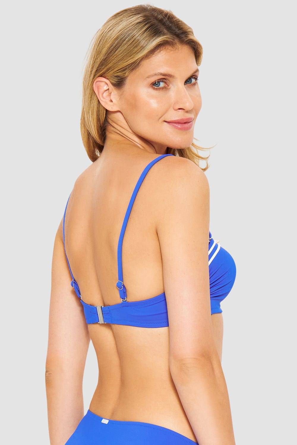 Rösch Bikini-Oberteil mit Streifendetails Neon-Blau Großer Ausverkauf