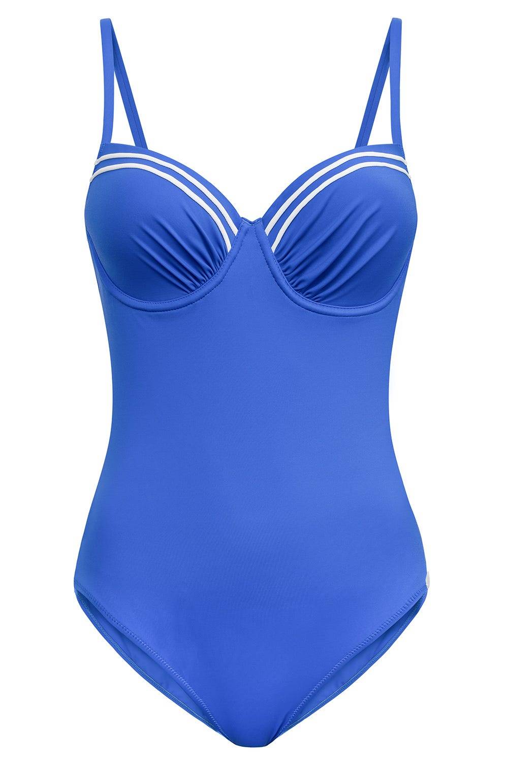 Rösch Badeanzug mit Streifendetails Neon-Blau Begrenztes Angebot