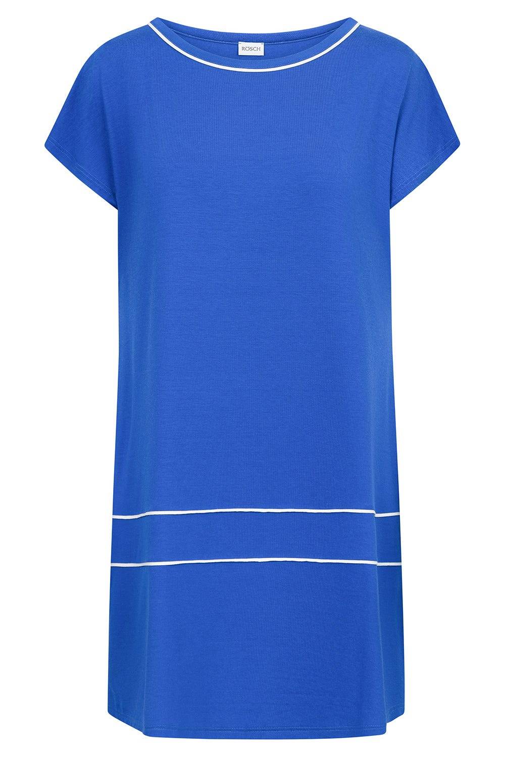 Rösch Strandkleid Kurzarm mit Kontrast-Paspeln Neon-Blau Online Shopping