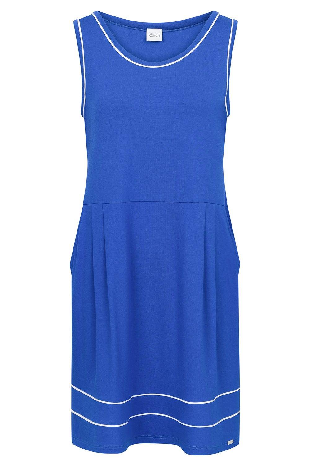 Rösch Strandkleid Ärmellos mit Kontrast-Paspeln Neon-Blau Exklusivangebot