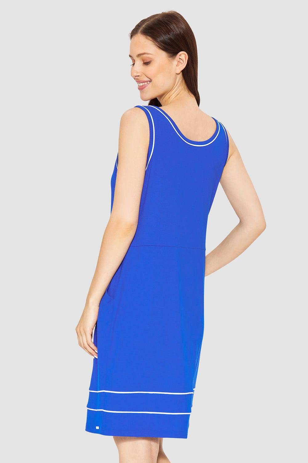 Rösch Strandkleid Ärmellos mit Kontrast-Paspeln Neon-Blau Exklusivangebot
