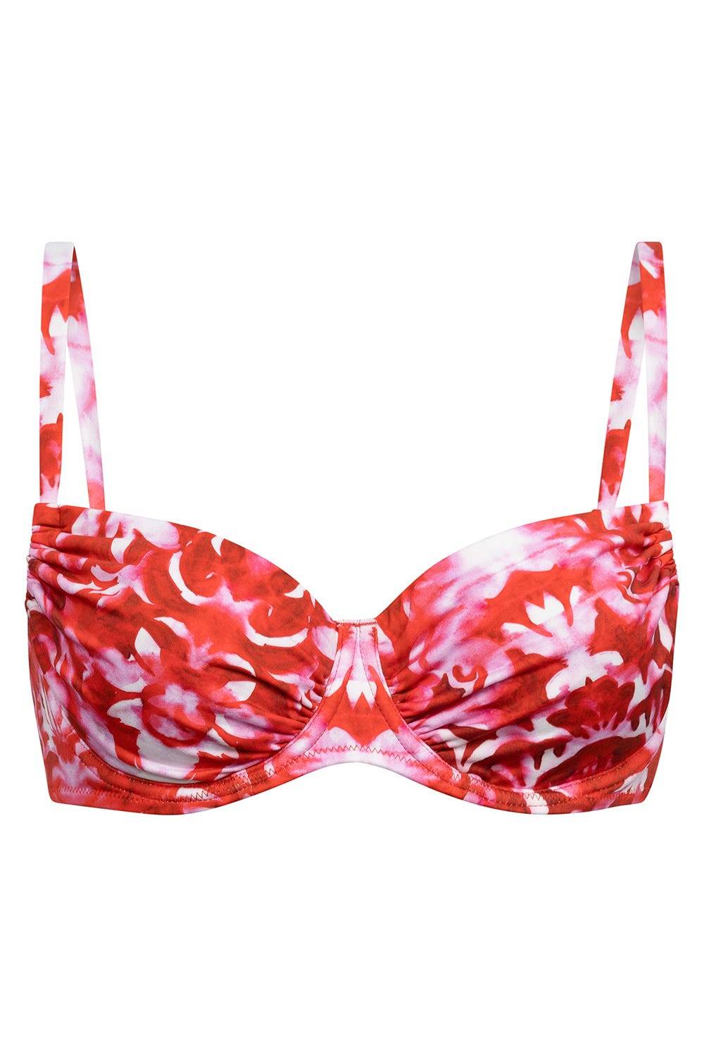 Rösch Bikini-Oberteil im Ornament-Druck Rot-Weiß Preisnachlass