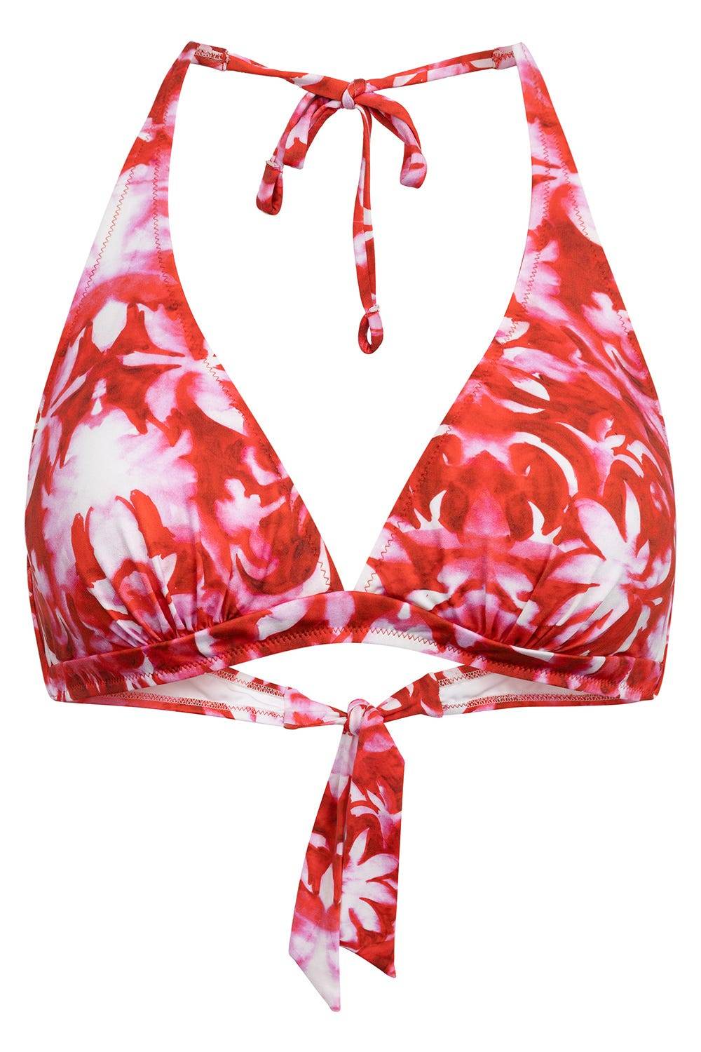 Rösch Bikini-Oberteil Neckholder im Ornament-Druck Rot-Weiß Saisonschlussverkauf