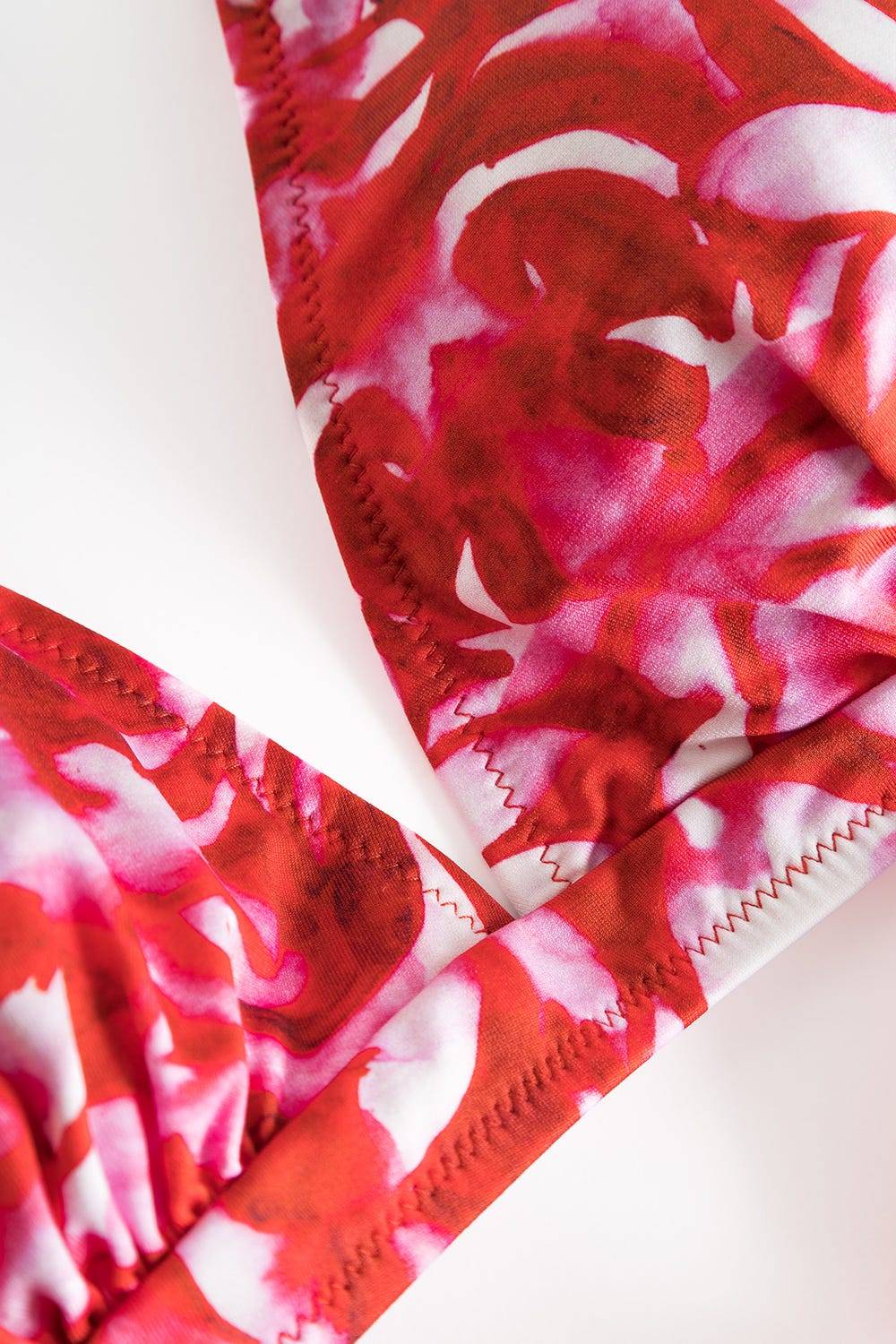 Rösch Bikini-Oberteil Neckholder im Ornament-Druck Rot-Weiß Saisonschlussverkauf