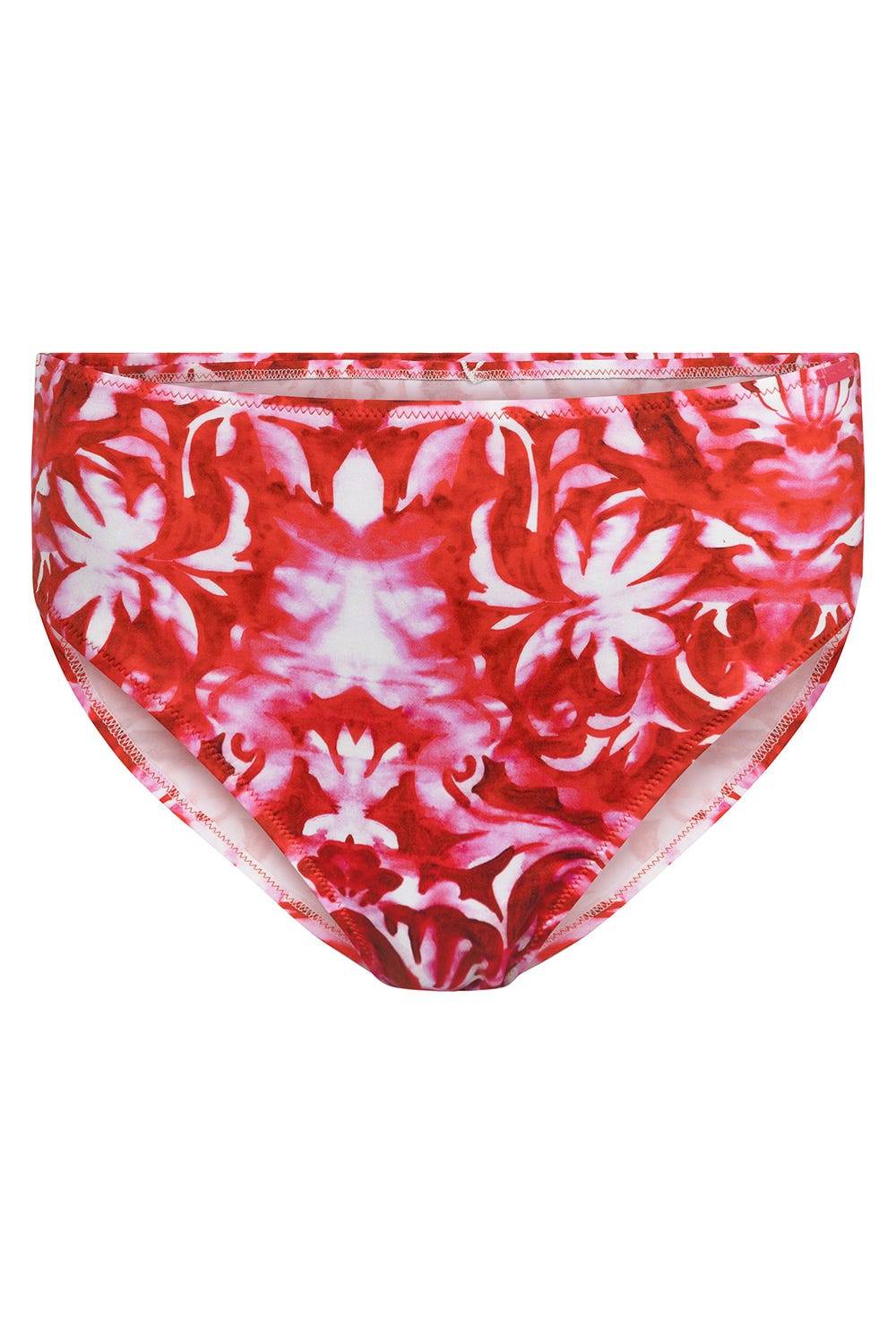 Rösch Bikini-Hose Neckholder im Ornament-Druck Rot-Weiß hoher Taillenausschnitt Cyber Monday