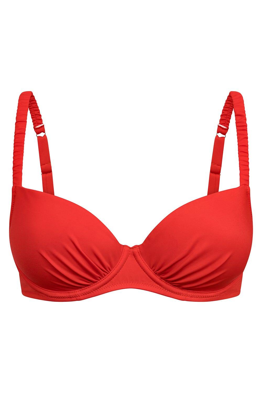 Rösch Bikini-Oberteil in Rot einfarbig Spacer-Cup Vatertagsangebot