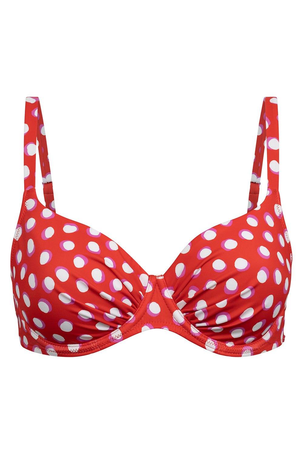 Rösch Bikini-Oberteil im Retro-Tupfendruck Rot-Weiß Valentinstagsangebot