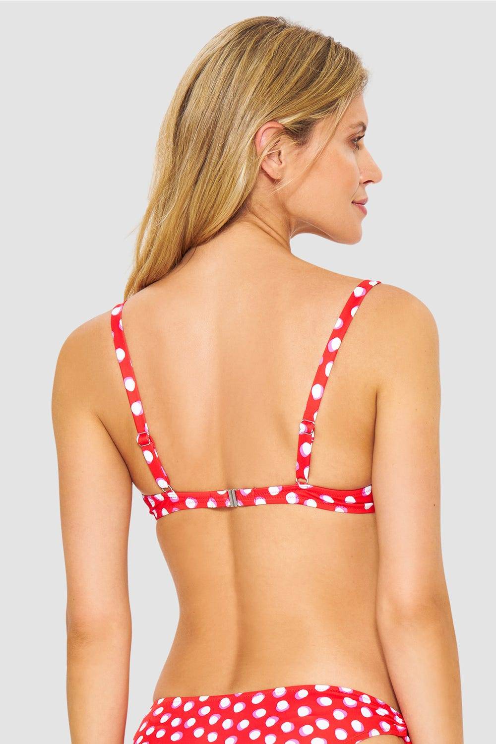 Rösch Bikini-Oberteil im Retro-Tupfendruck Rot-Weiß Valentinstagsangebot