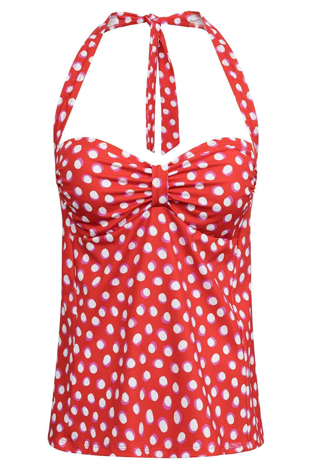 Rösch Tankini-Oberteil Neckholder im Retro-Tupfendruck Rot-Weiß Jubiläumsangebot