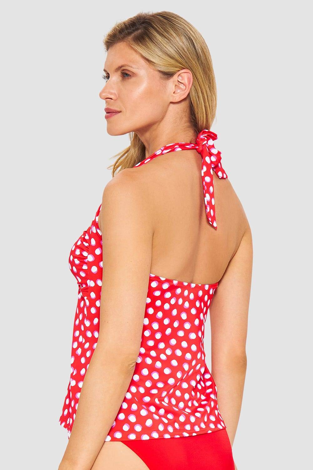 Rösch Tankini-Oberteil Neckholder im Retro-Tupfendruck Rot-Weiß Jubiläumsangebot