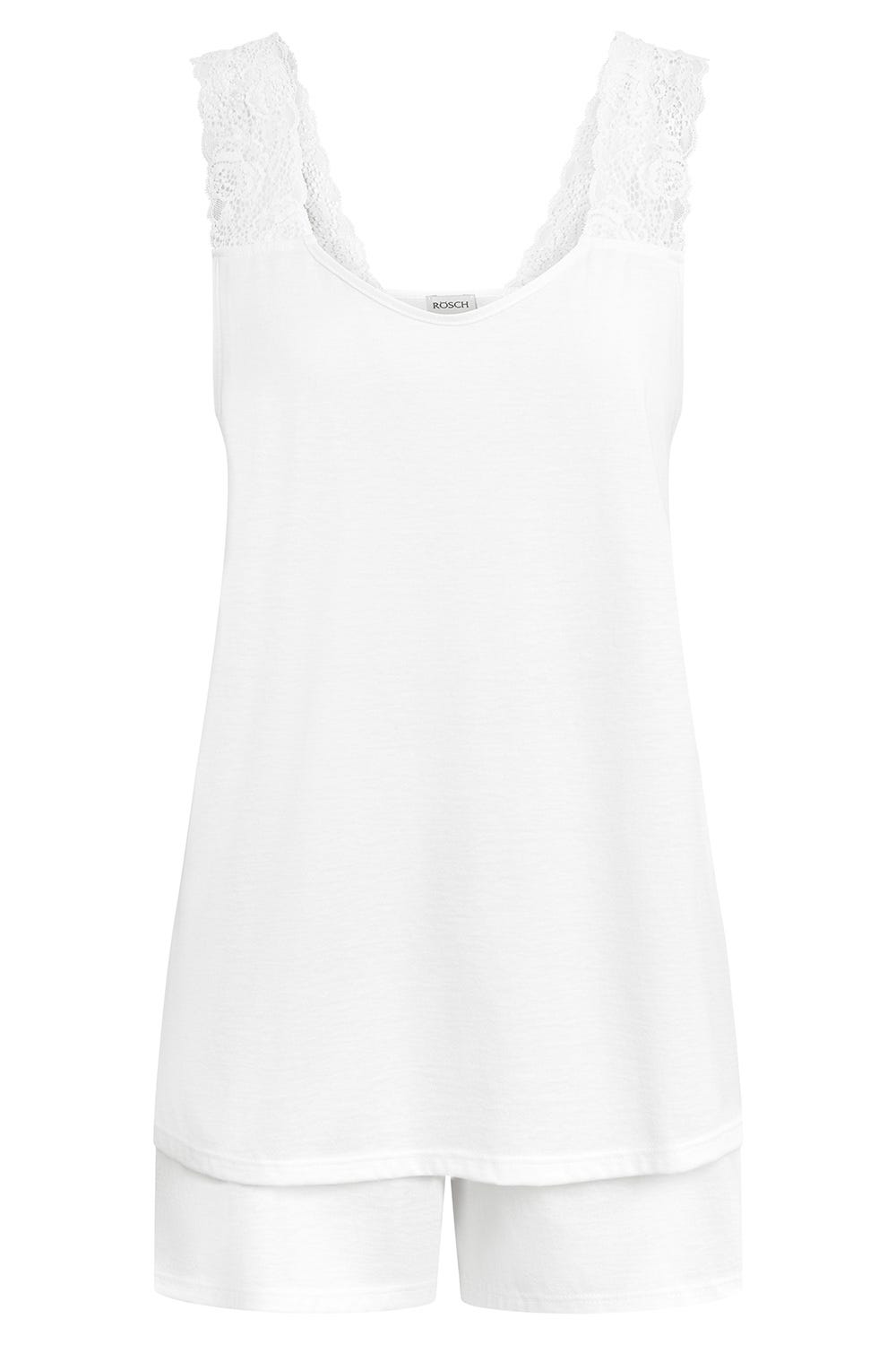 Rösch Pyjama kurz mit Spitzendetail 100% Baumwolle Neueste Mode