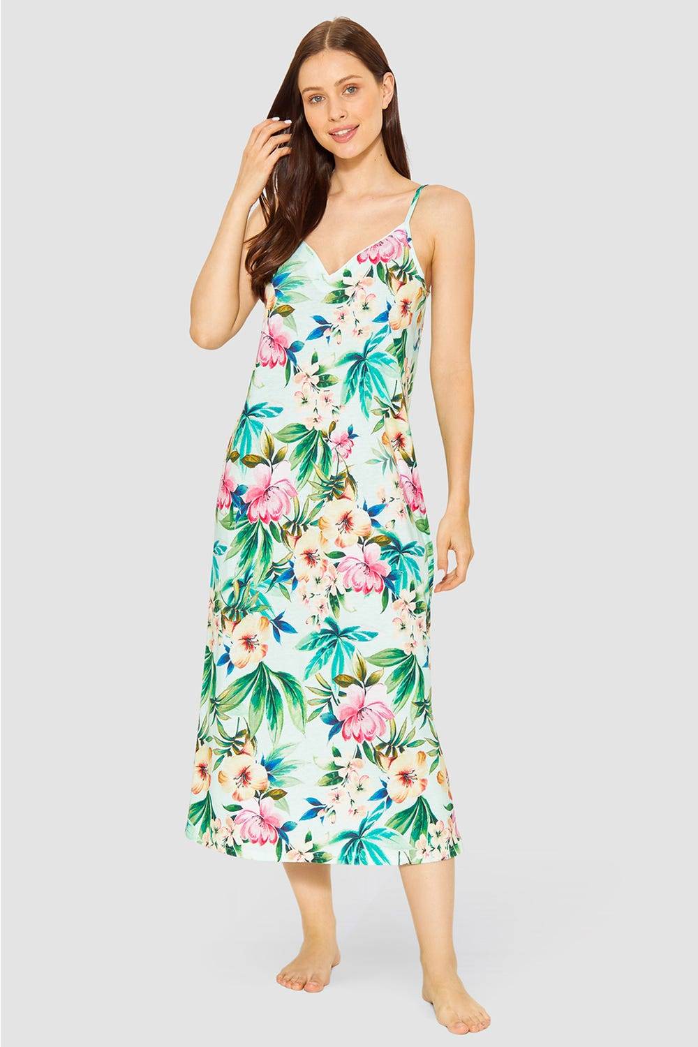 Rösch Nachtkleid im exotischen Blumendruck Baumwolle/Modal Online Outlet