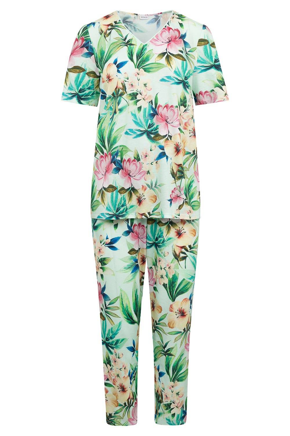 Rösch Pyjama im exotischen Blumendruck Baumwolle/Modal Exklusive Angebote