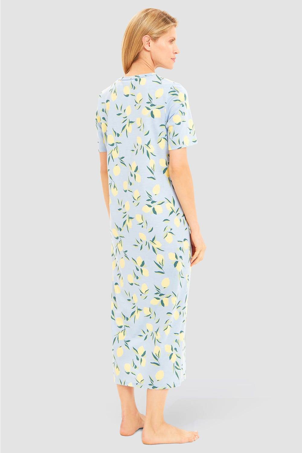 Rösch Nachtkleid im Zitronendruck Maxilänge sommerlich 100% Baumwolle Begrenzte Freigabe