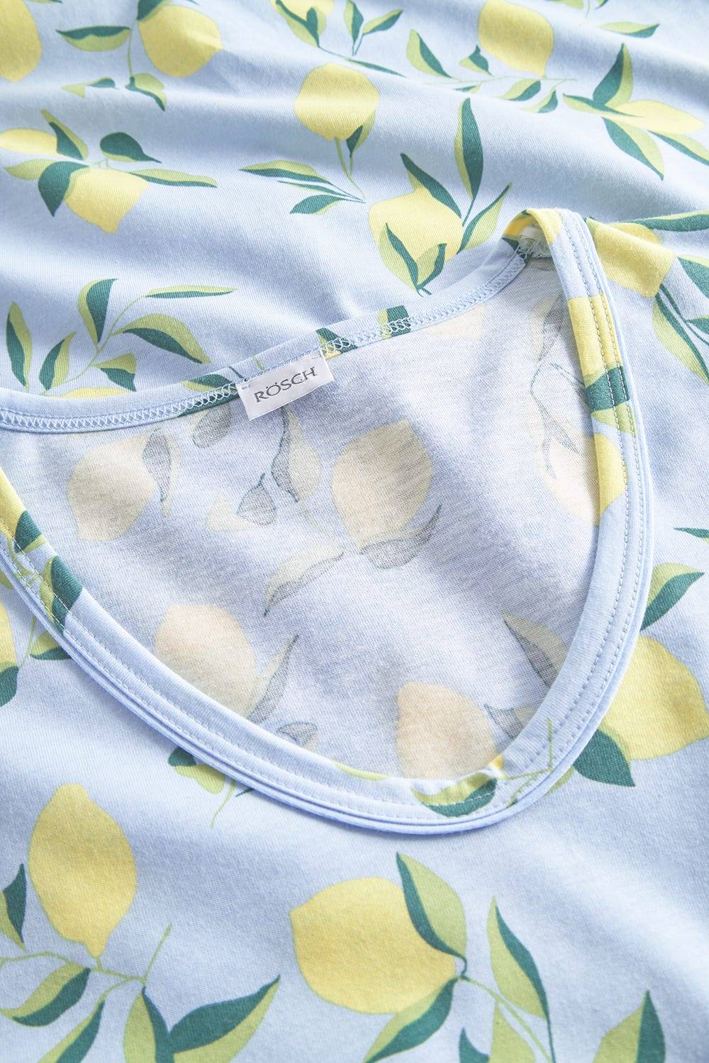 Rösch Nachtkleid im Zitronendruck Maxilänge sommerlich 100% Baumwolle Begrenzte Freigabe