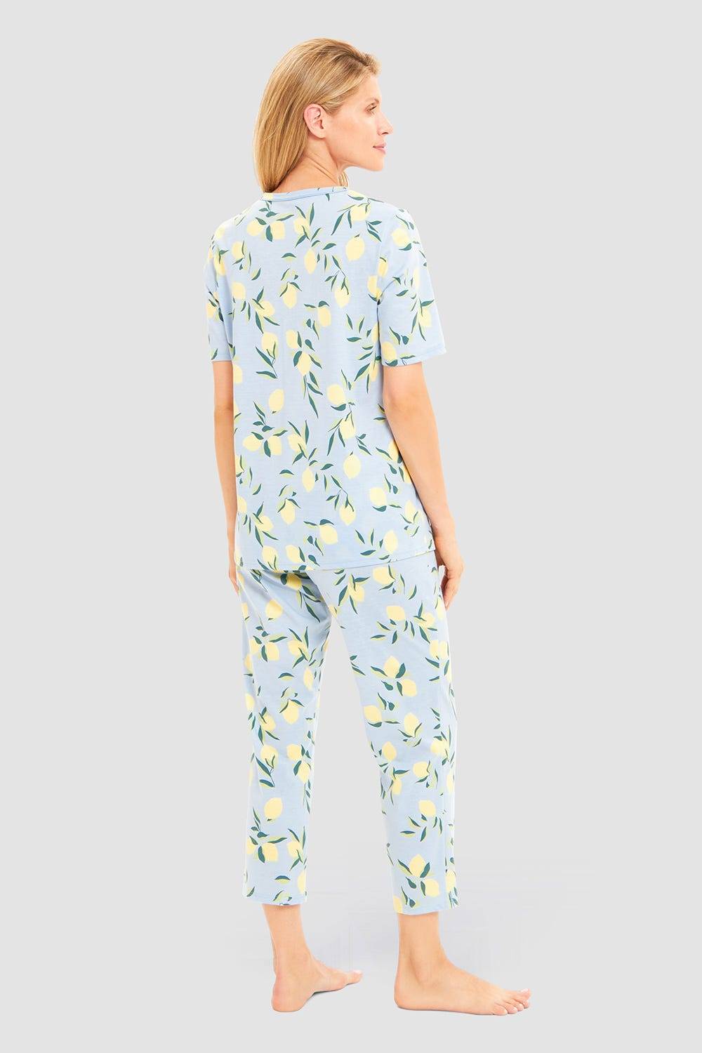 Rösch Pyjama im Zitronendruck sommerlich 100% Baumwolle Letzte 3 Tage
