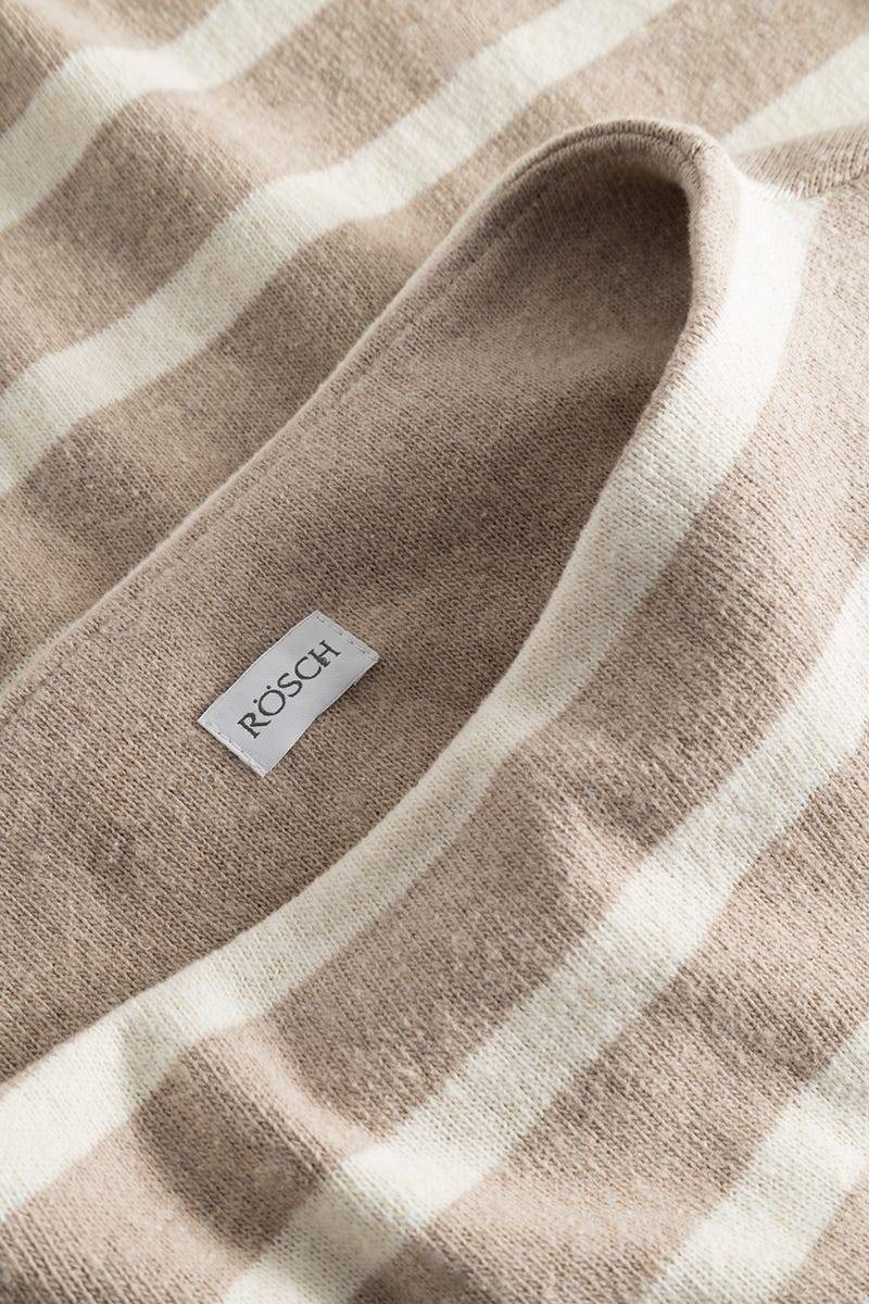 Rösch Hausanzug im Ringeldruck Hellbraun aus Strickware Letzte 2 Tage