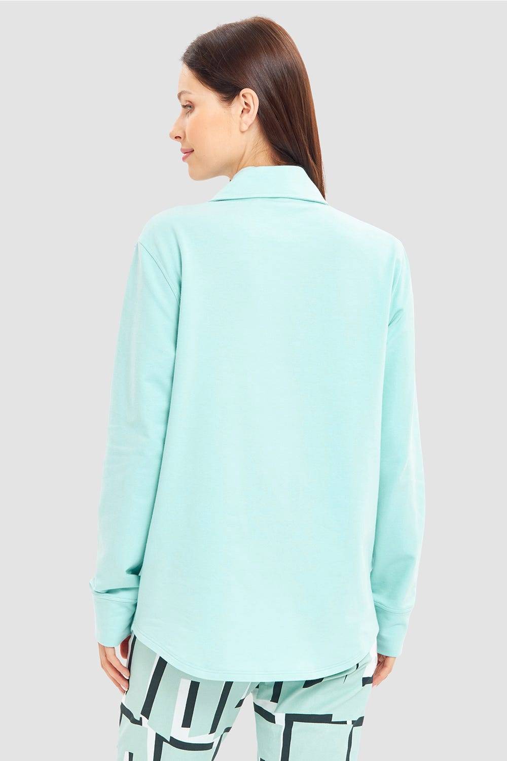 Rösch Sweatjacke mit Ziernähten Türkisblau Baumwolle/Elasthan Nur noch ein Tag übrig