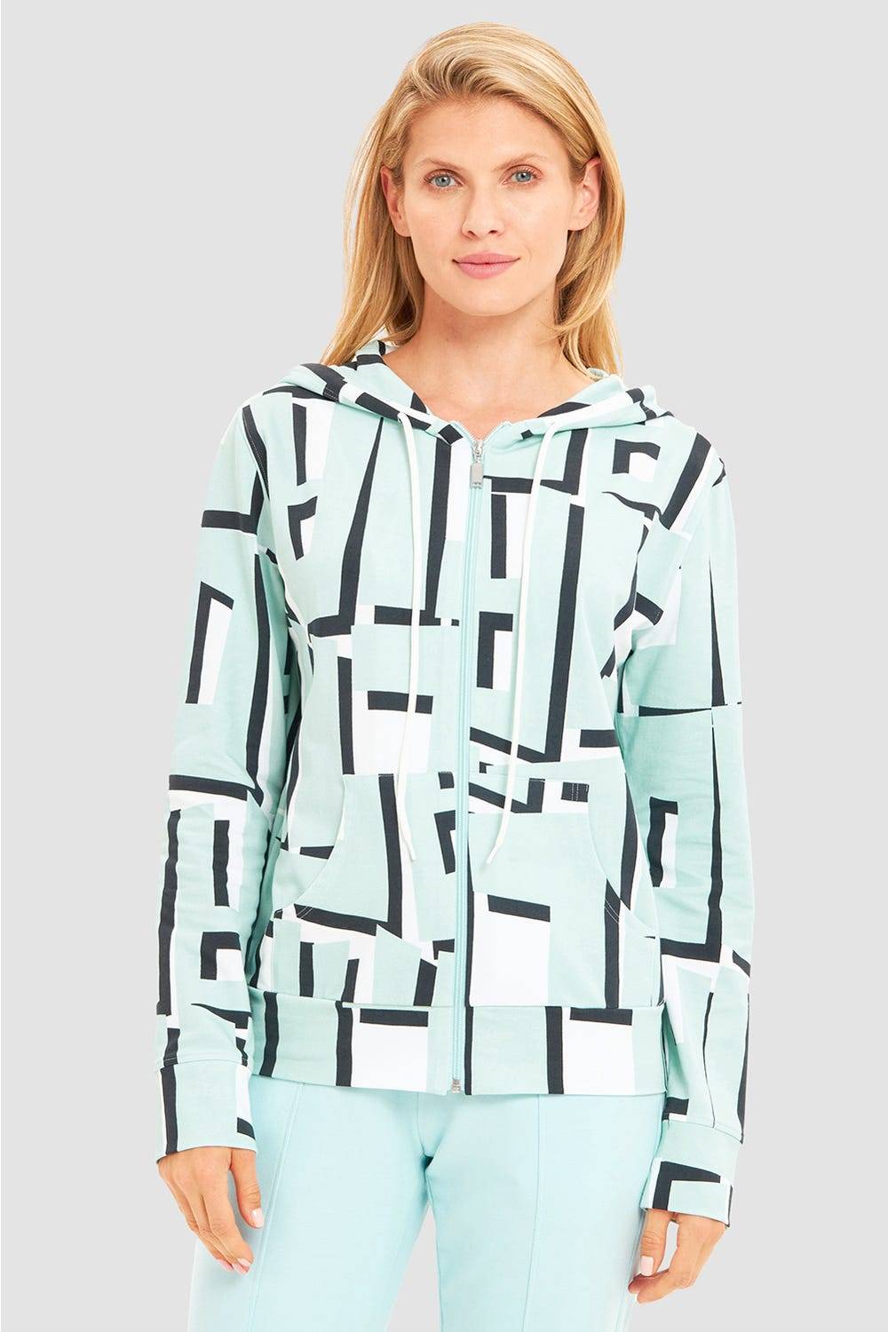 Rösch Sweatjacke im Letter-Print Türkis Baumwolle/Elasthan Super Rabatt