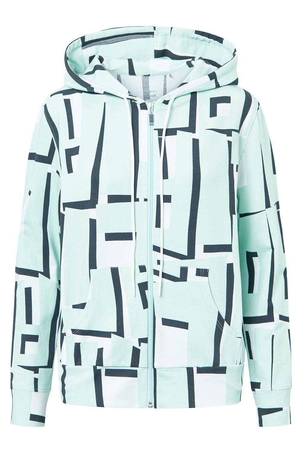 Rösch Sweatjacke im Letter-Print Türkis Baumwolle/Elasthan Super Rabatt