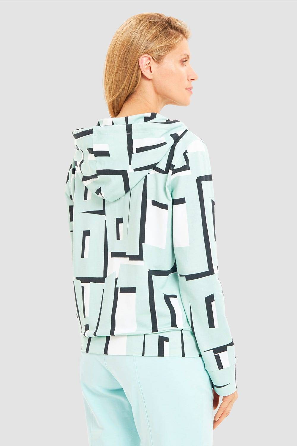 Rösch Sweatjacke im Letter-Print Türkis Baumwolle/Elasthan Super Rabatt