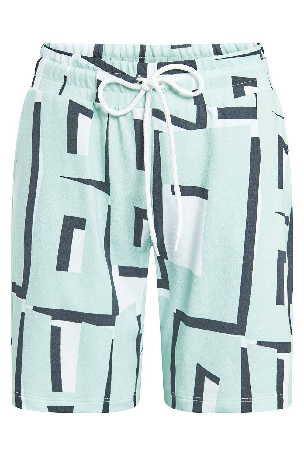 Rösch Sweat Bermuda im Letter-Print Türkis Baumwolle/Elasthan 50% Rabatt mit kostenlosem Versand