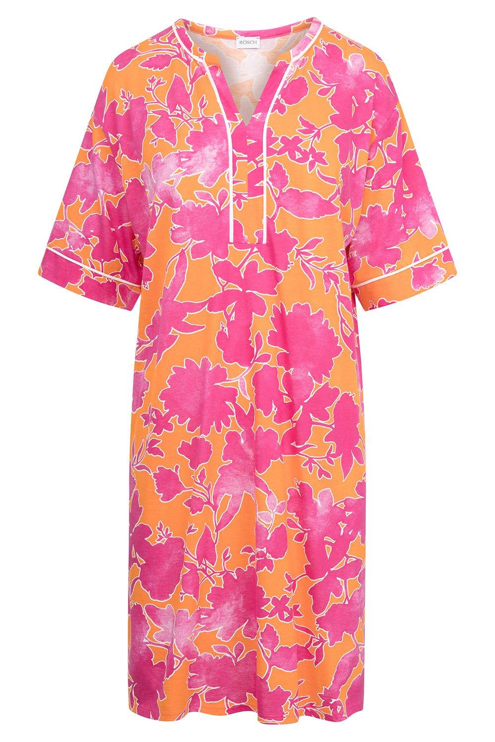Rösch Nachthemd im floralen Druck Orange-Pink Tunika-Style Baumwolle/Modal Speichern exportieren